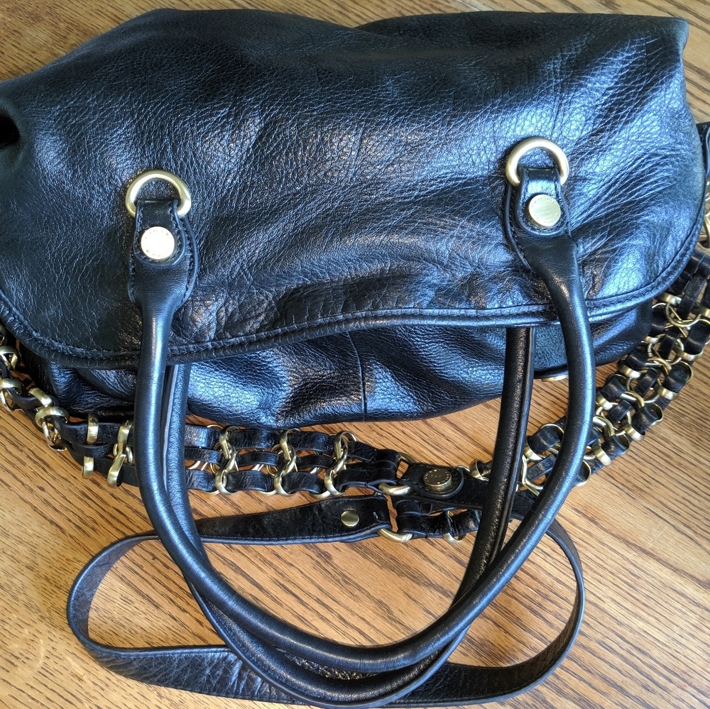 Black leather purse